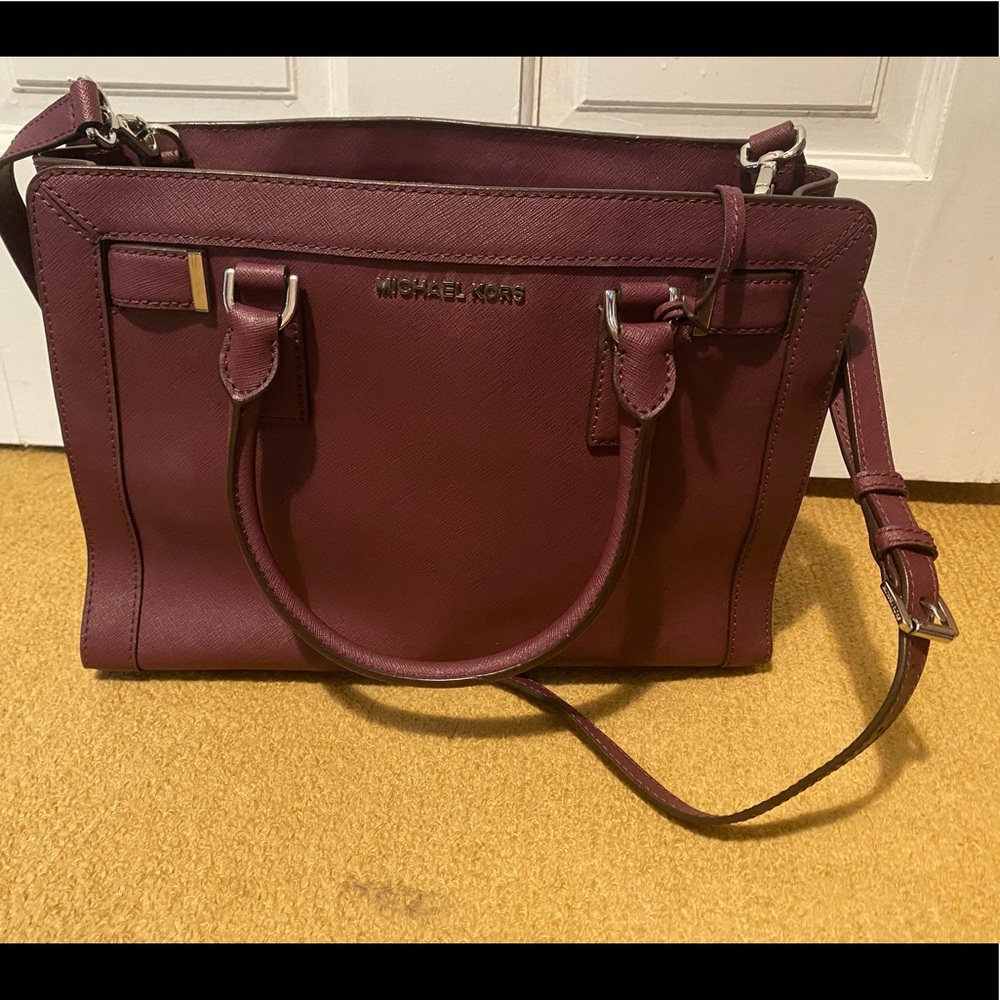 Maroon Micheal Kors tote